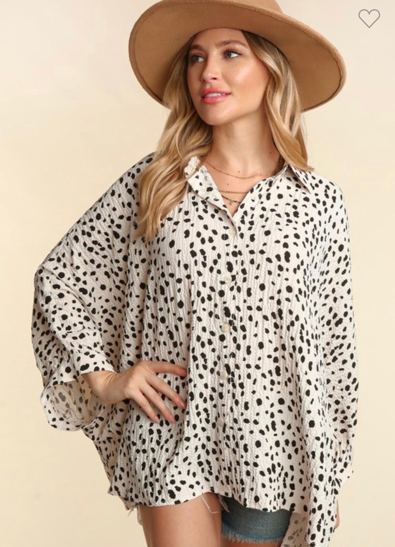 Spotted Button Up Tunic