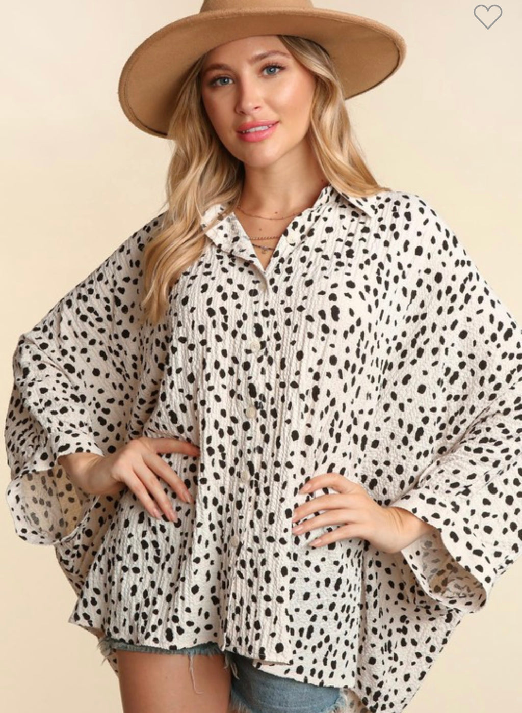 Spotted Button Up Tunic