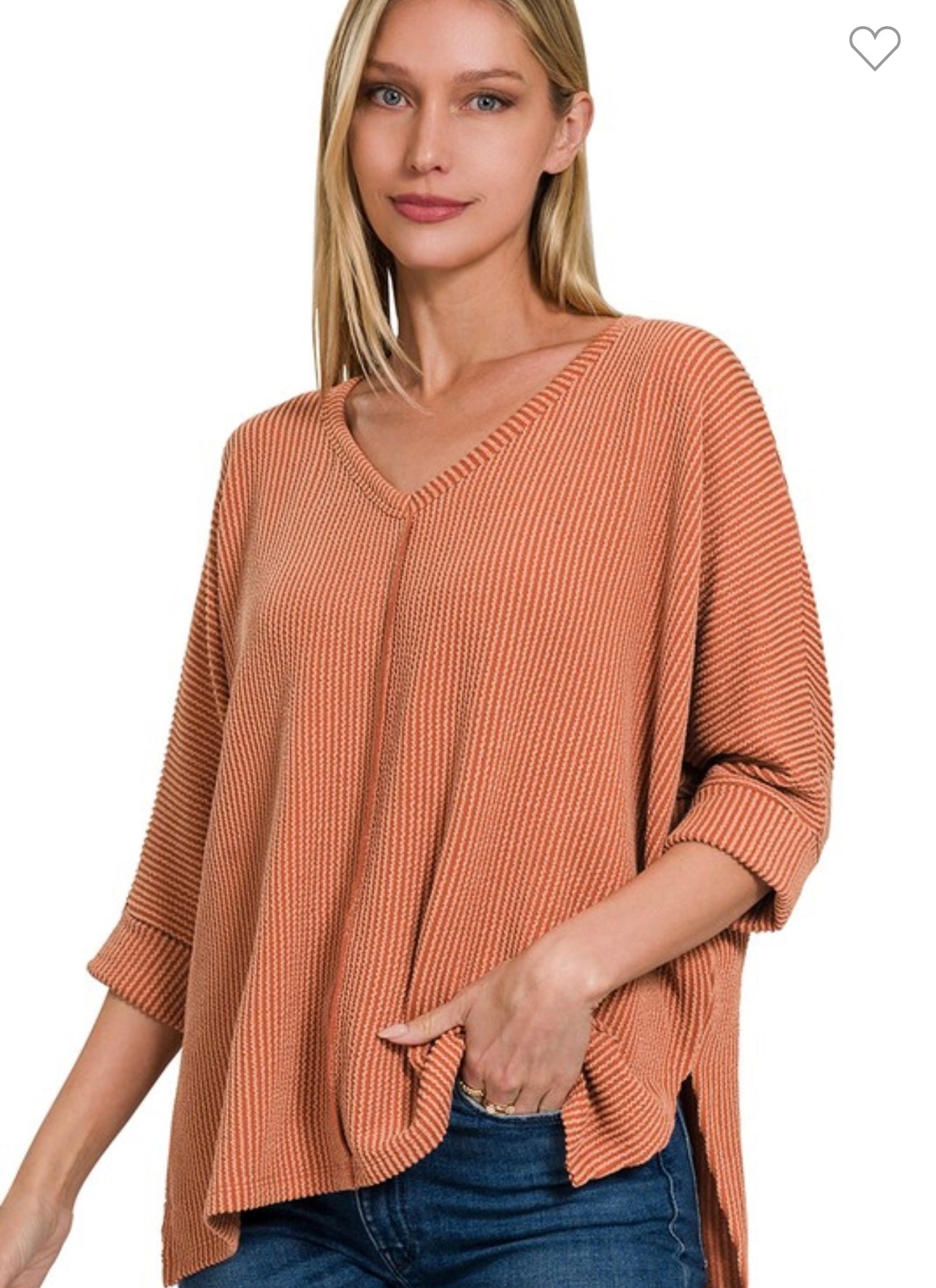 Ribbed 3/4 Top (8 colors)