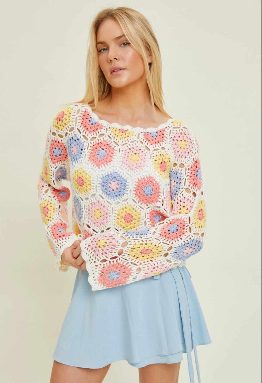 Floral Crochet Sweater