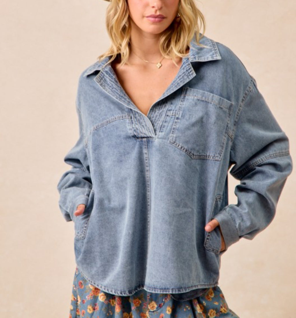 Denim Pullover