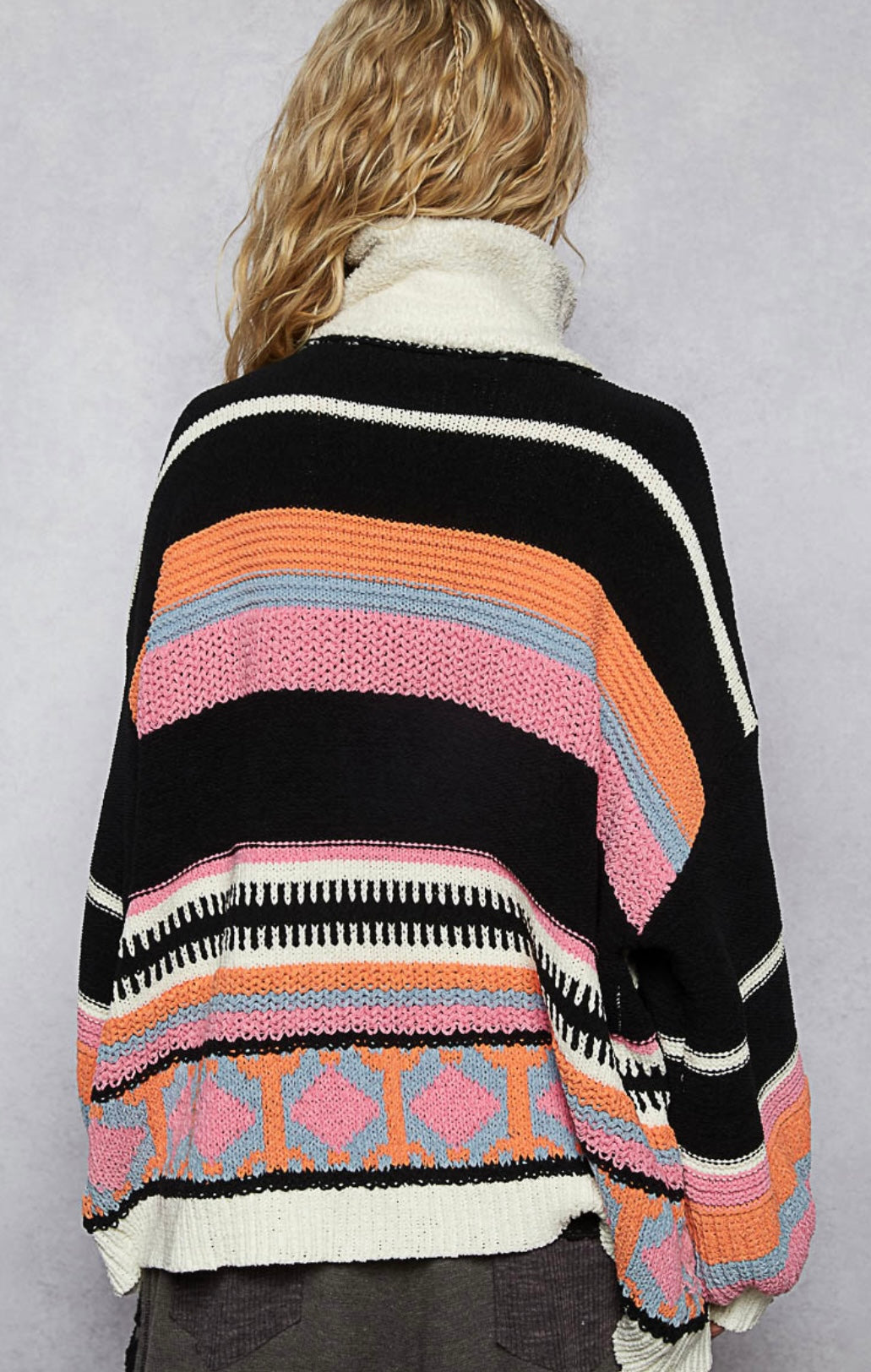 Embroidered Fleece Oversized Sweater