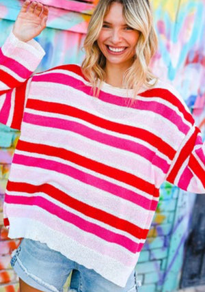 Valentines Striped Sweater