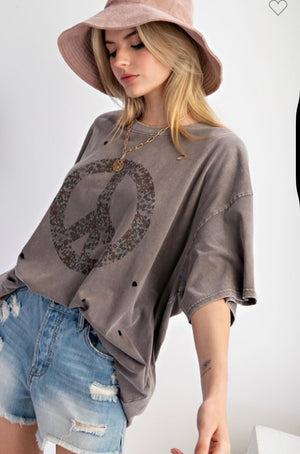 Oversized Peace Sign Tee (2 colors)