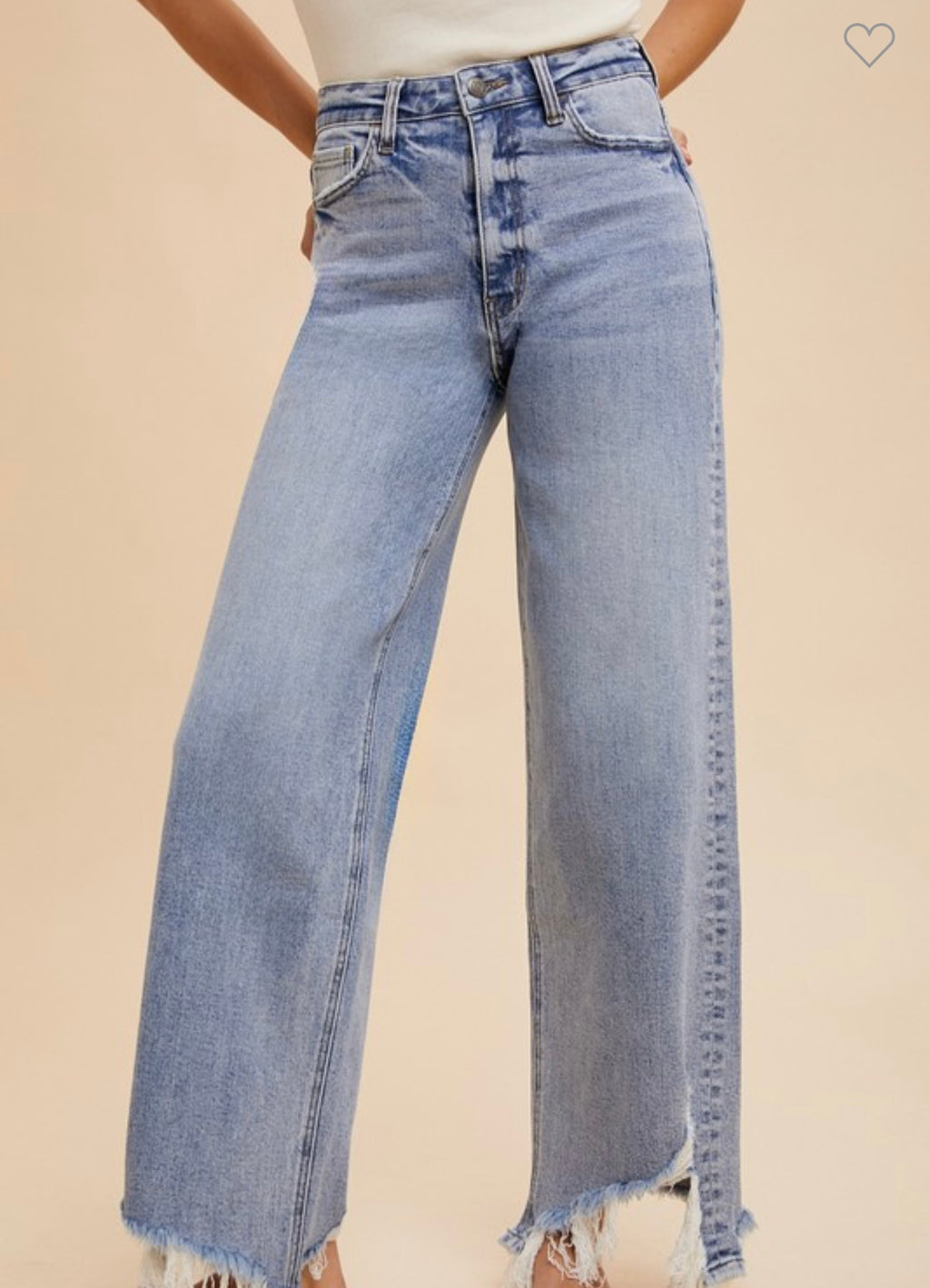 Curved Hem Light Wash Jeans