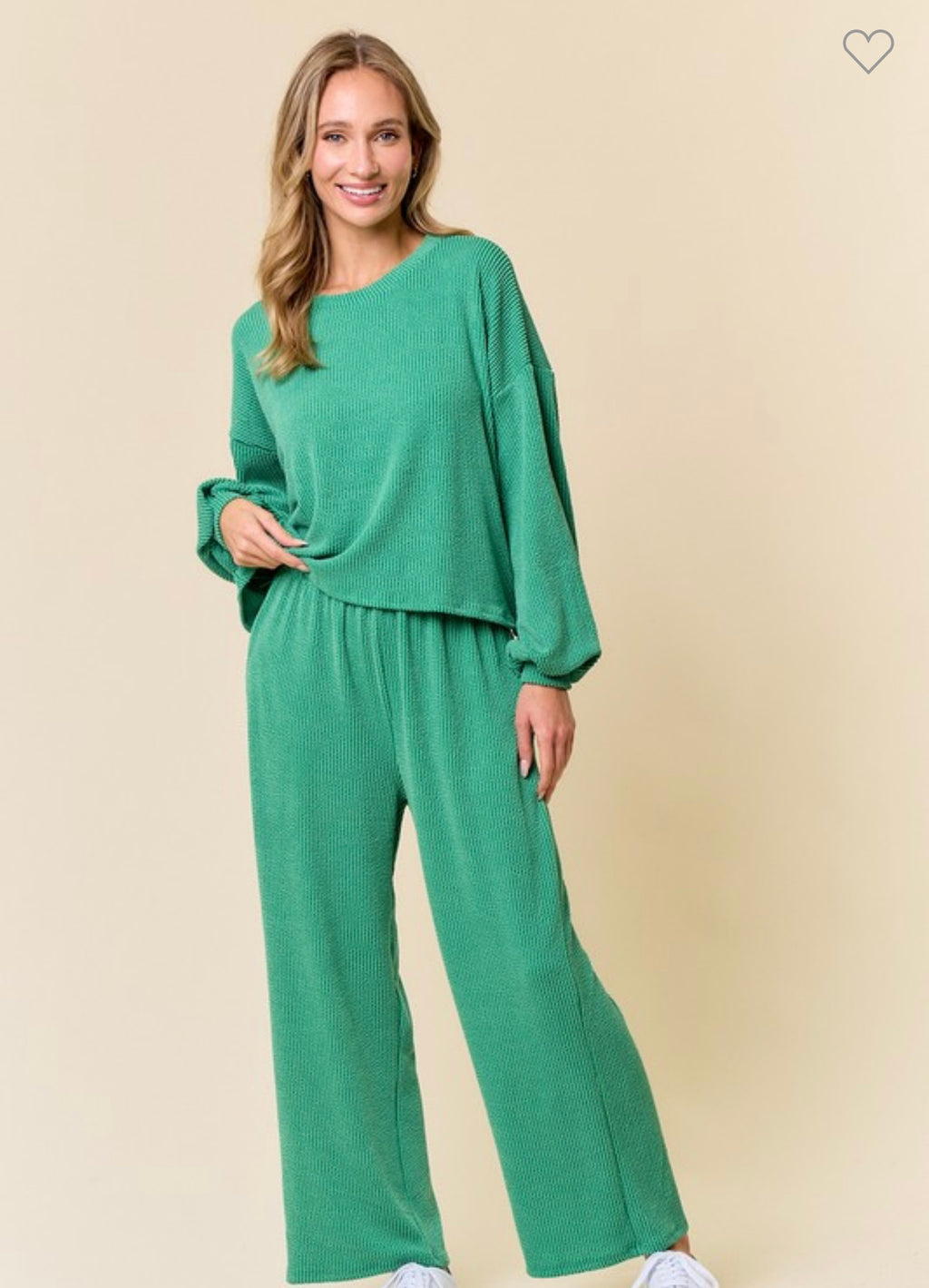 Kelly Green Ribbed Set