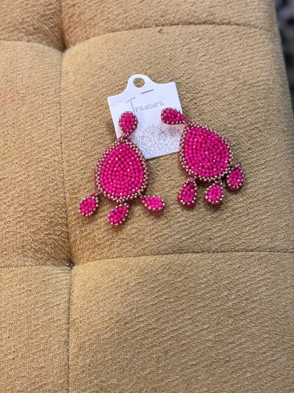Seed Bead Drop Earrings (5 colors)