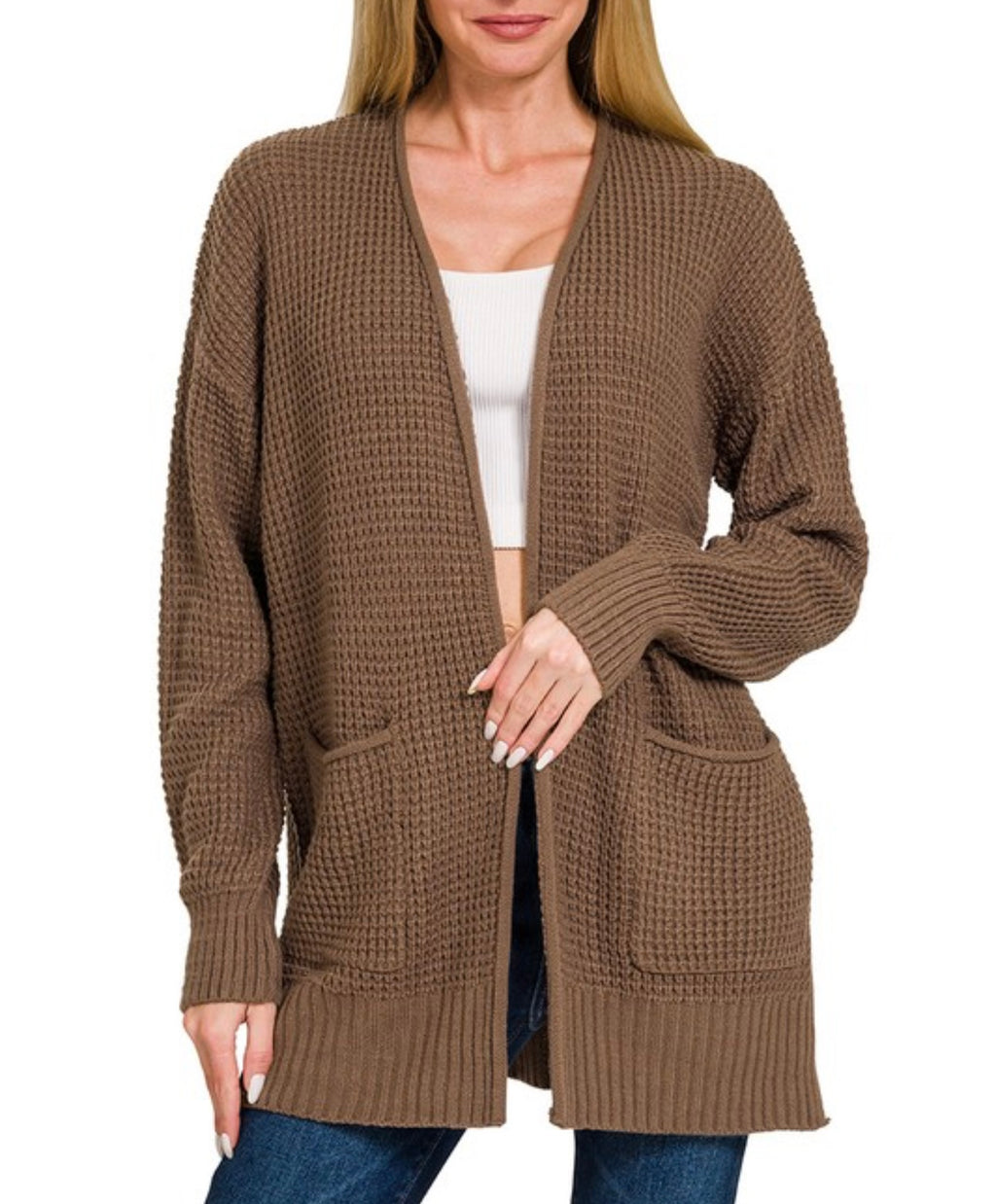 Open Knit Waffle Cardigans (4 colors)
