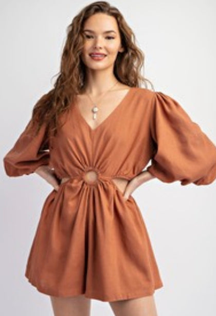 Rust Cut Out Romper