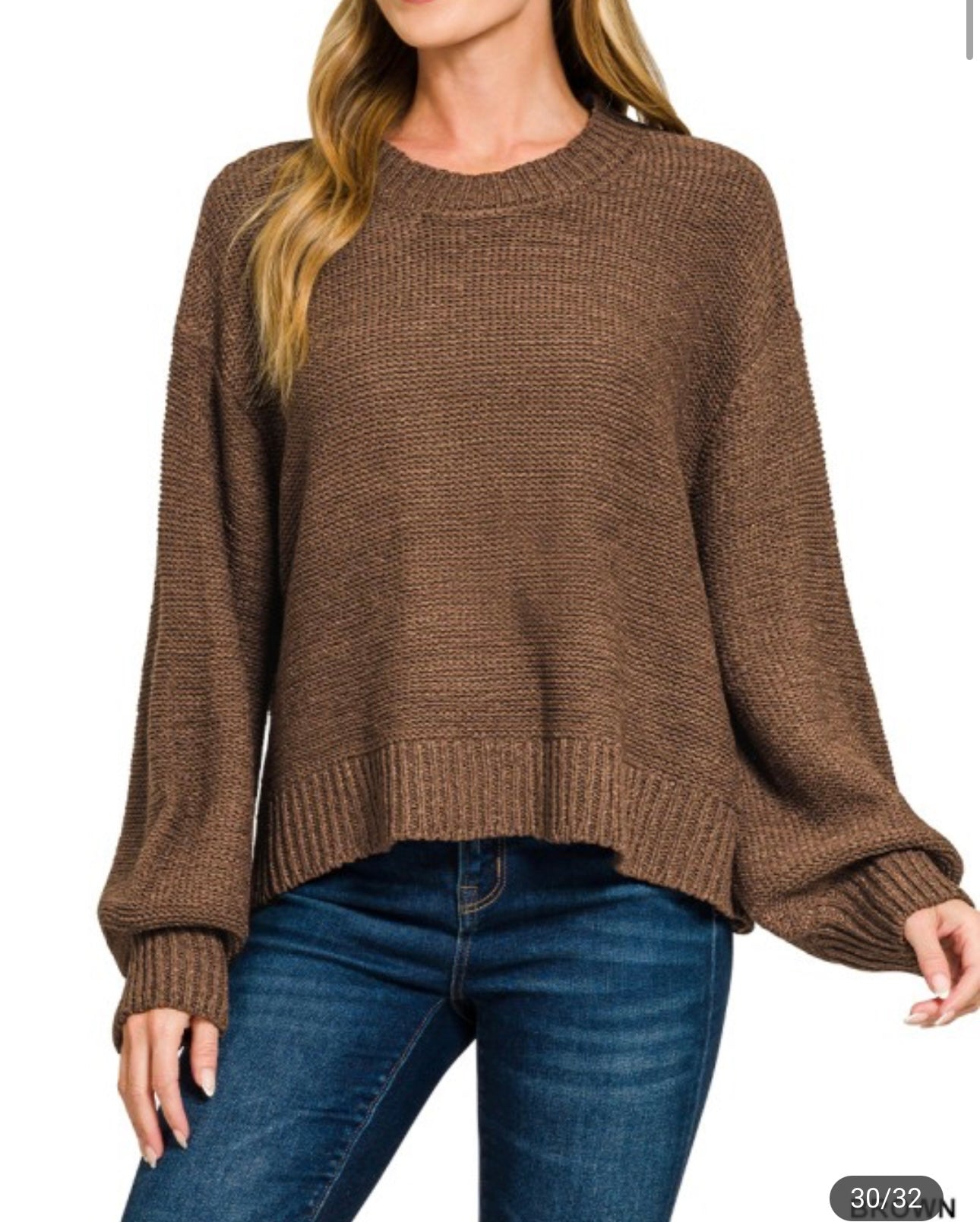Oversized Balloon Sleeve Sweater (7 Colors)