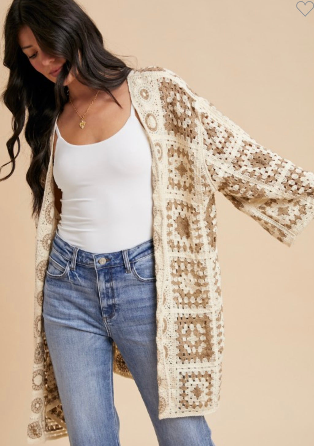 Mocha Granny Square Cardigan