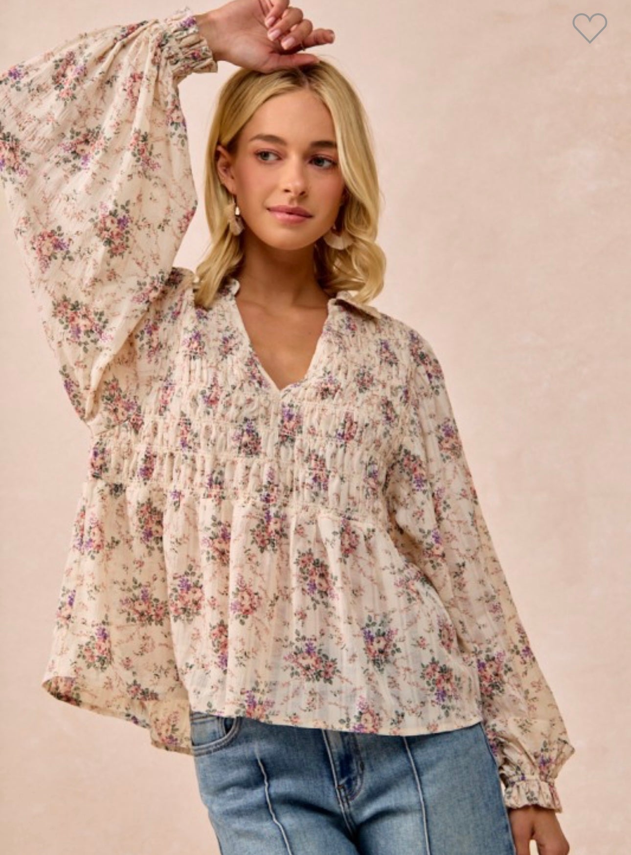 Pink/Purple Floral BabyDoll Top