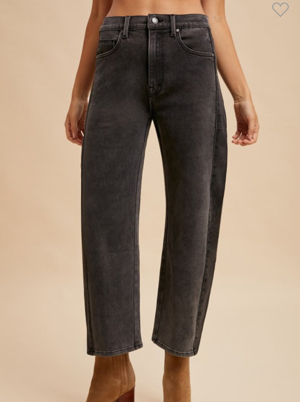 Black Subtle Barrel Jean
