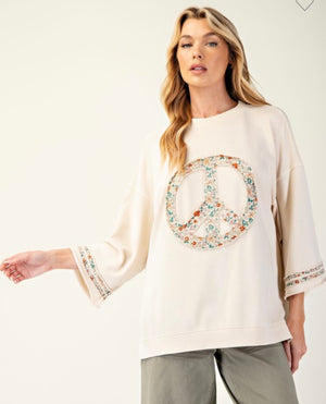 Ivory Peace Pullover