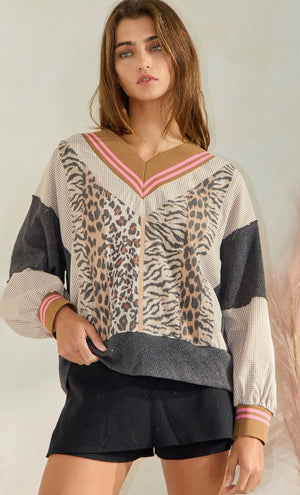 Mixed Pattern Top