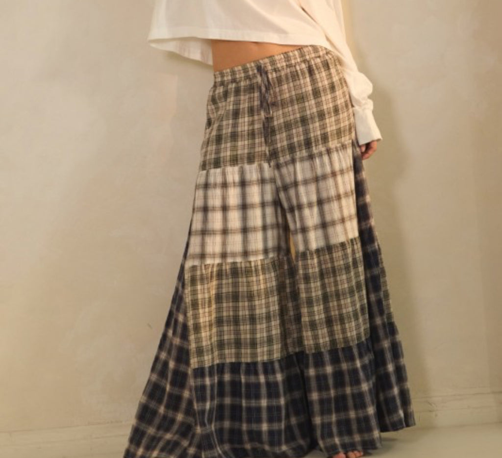 Plaid Tiered Pants