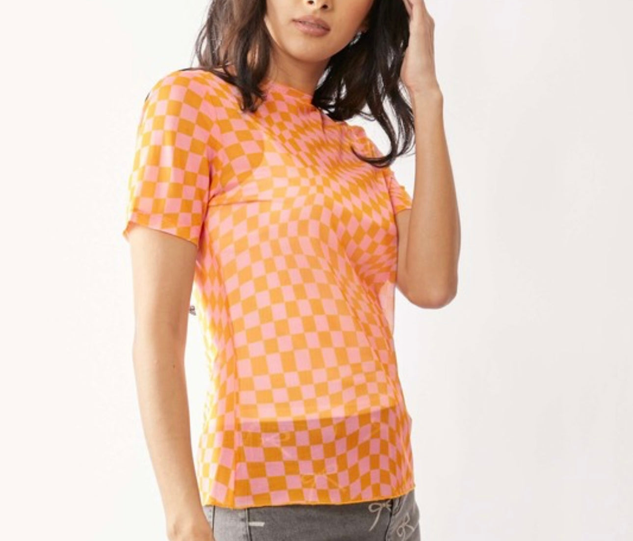 Pink/Orange Checkered