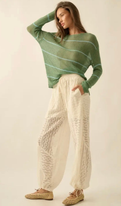 Ivory Lace Pants