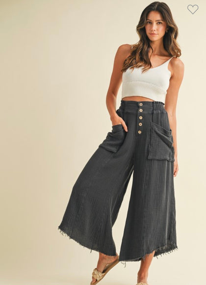 Mineral Wash Cropped Pants (2 colors)