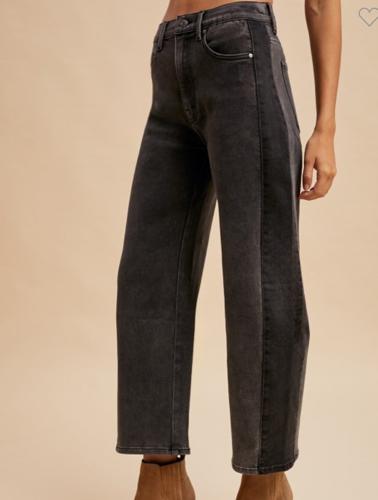 Black Subtle Barrel Jean