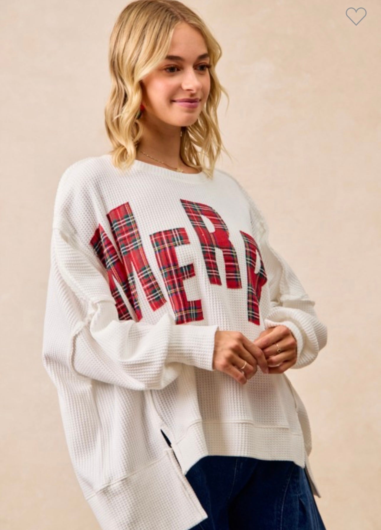 Merry Waffle Knit Pullover