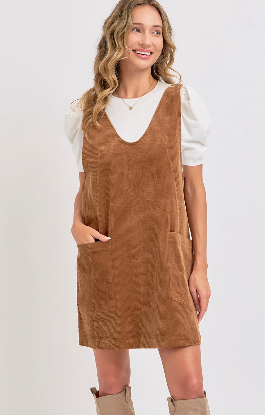 Brown Corded Jumpsuit