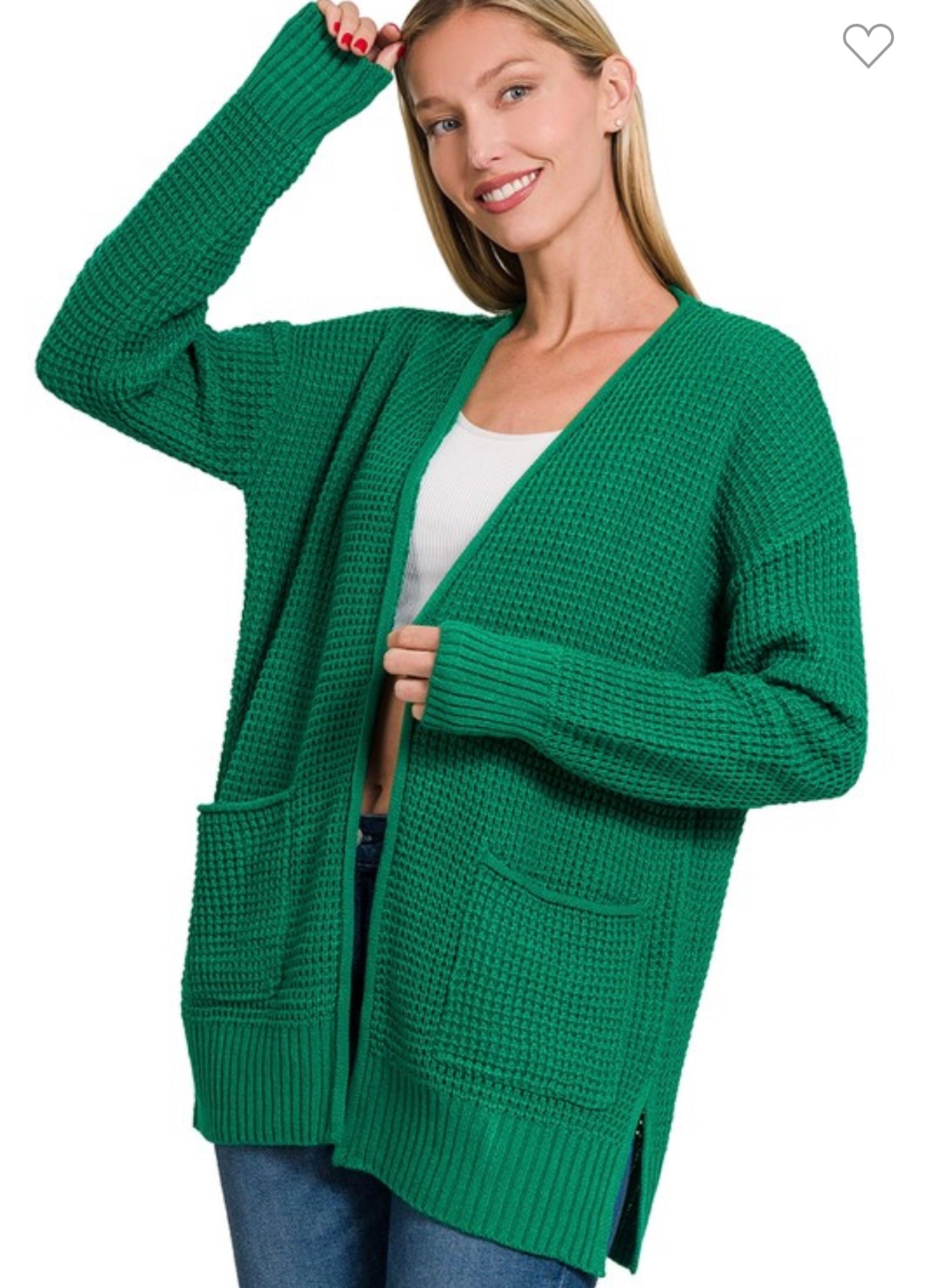 Open Knit Waffle Cardigans (4 colors)