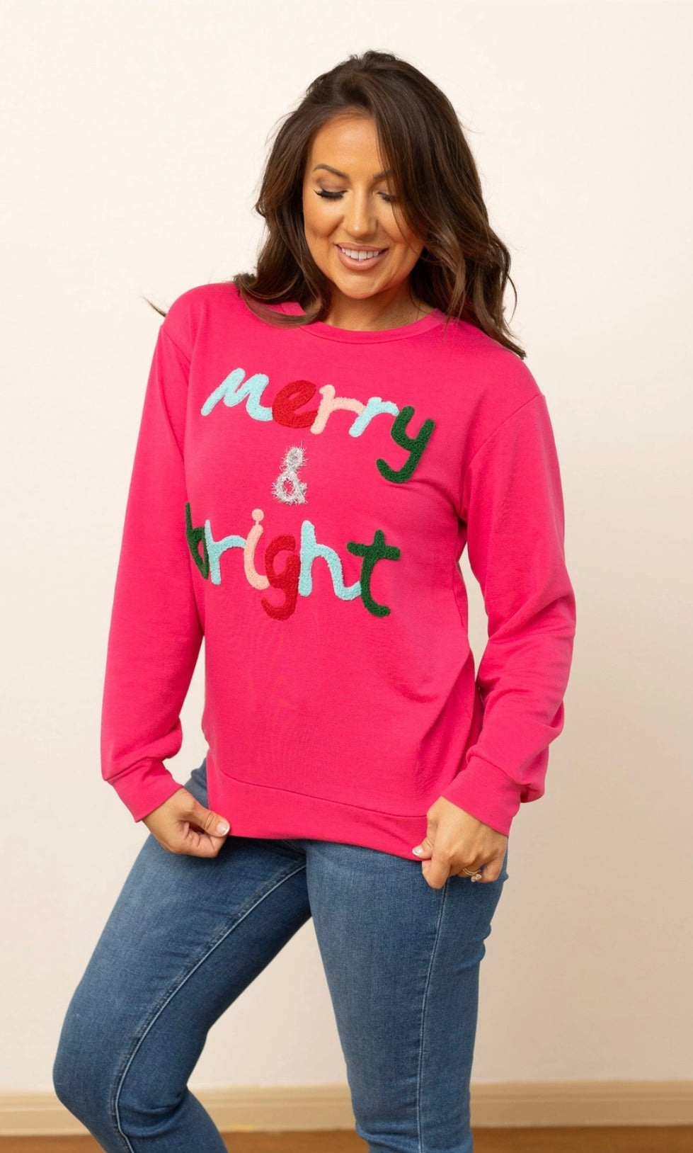 Pink Merry & Bright Sweater