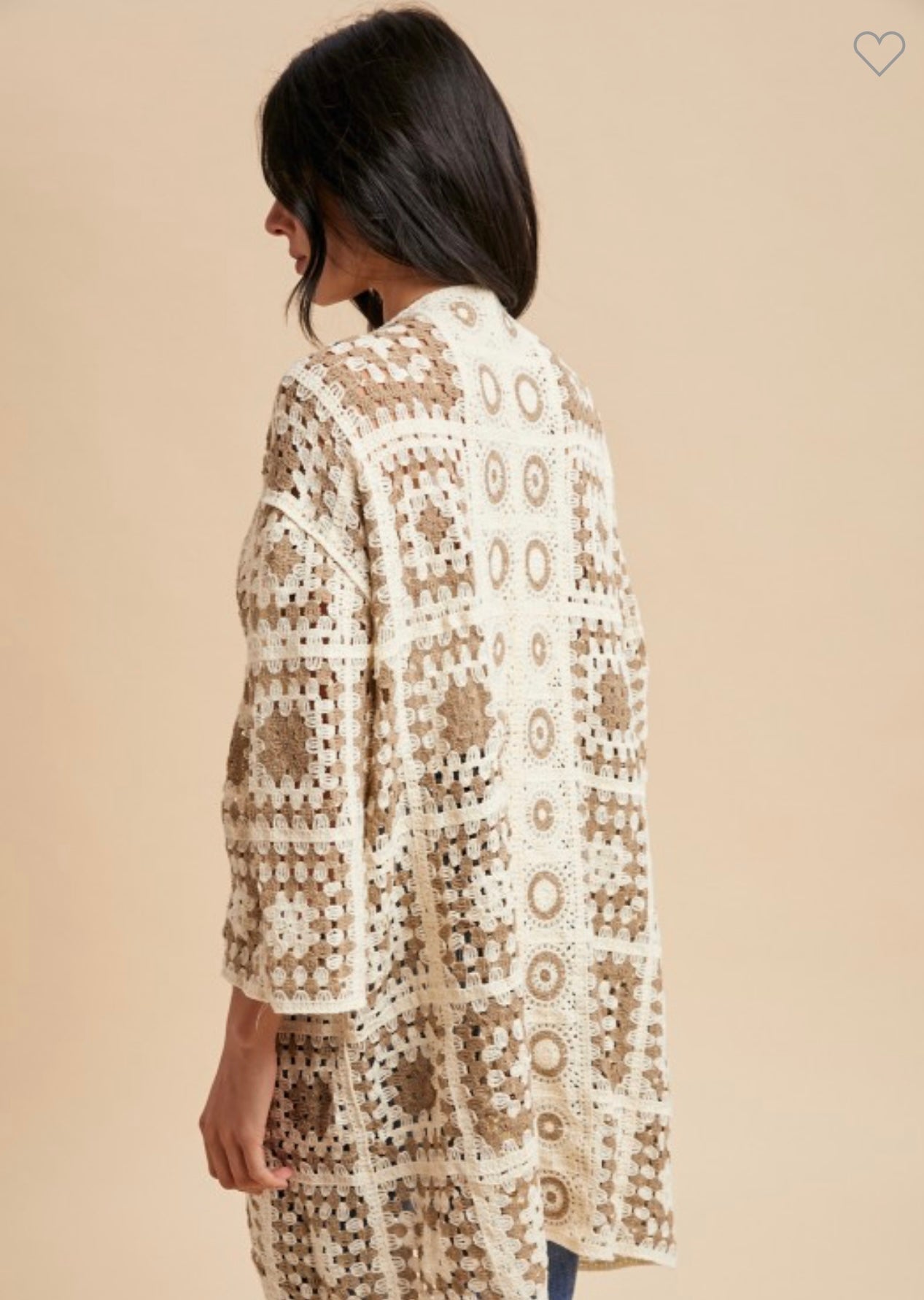 Mocha Granny Square Cardigan