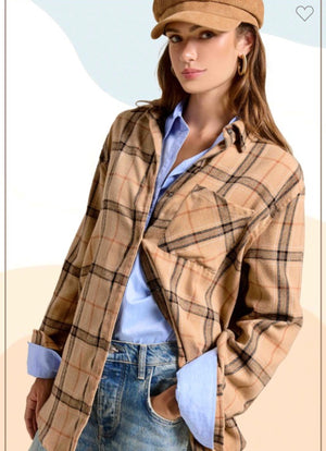 Brown Black Plaid Tunic