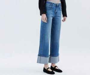 Vervet Wide Leg Cuffed Denim