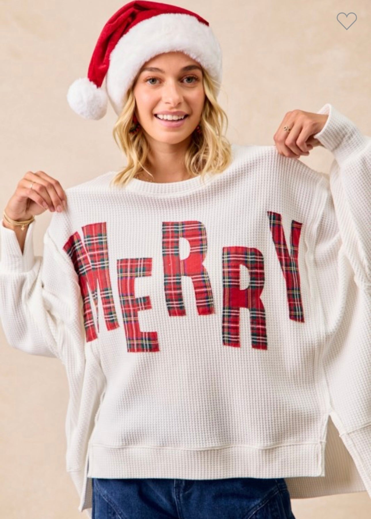 Merry Waffle Knit Pullover