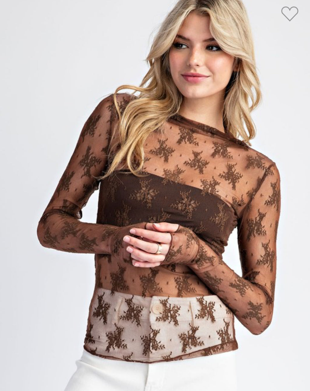 Brown Lace Top