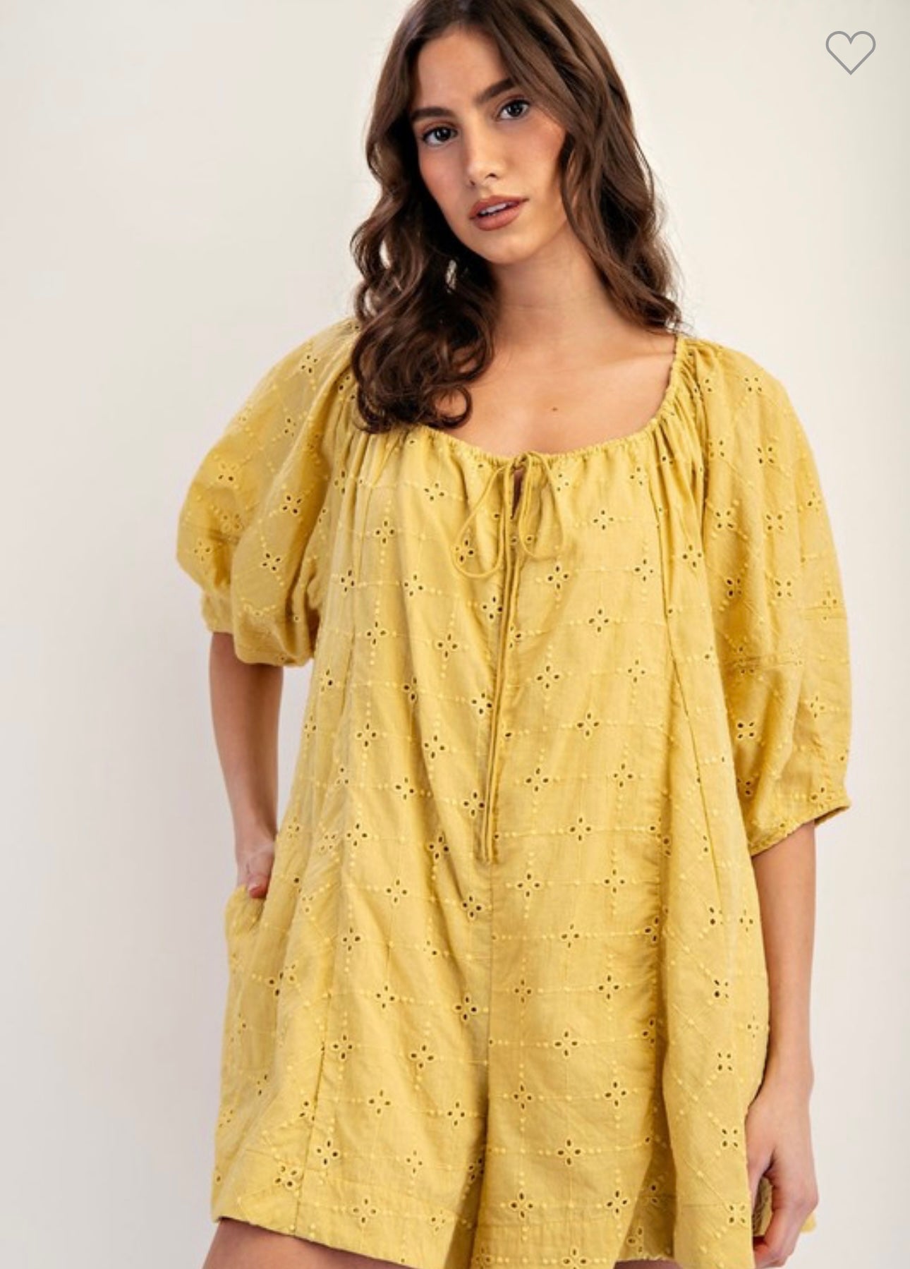 Mustard Eyelet Romper