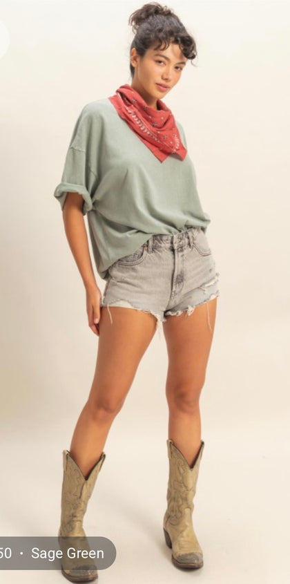 Washed Solid Tunic Tee (6 colors)