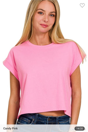 Folded Sleeve Top (7 colors)