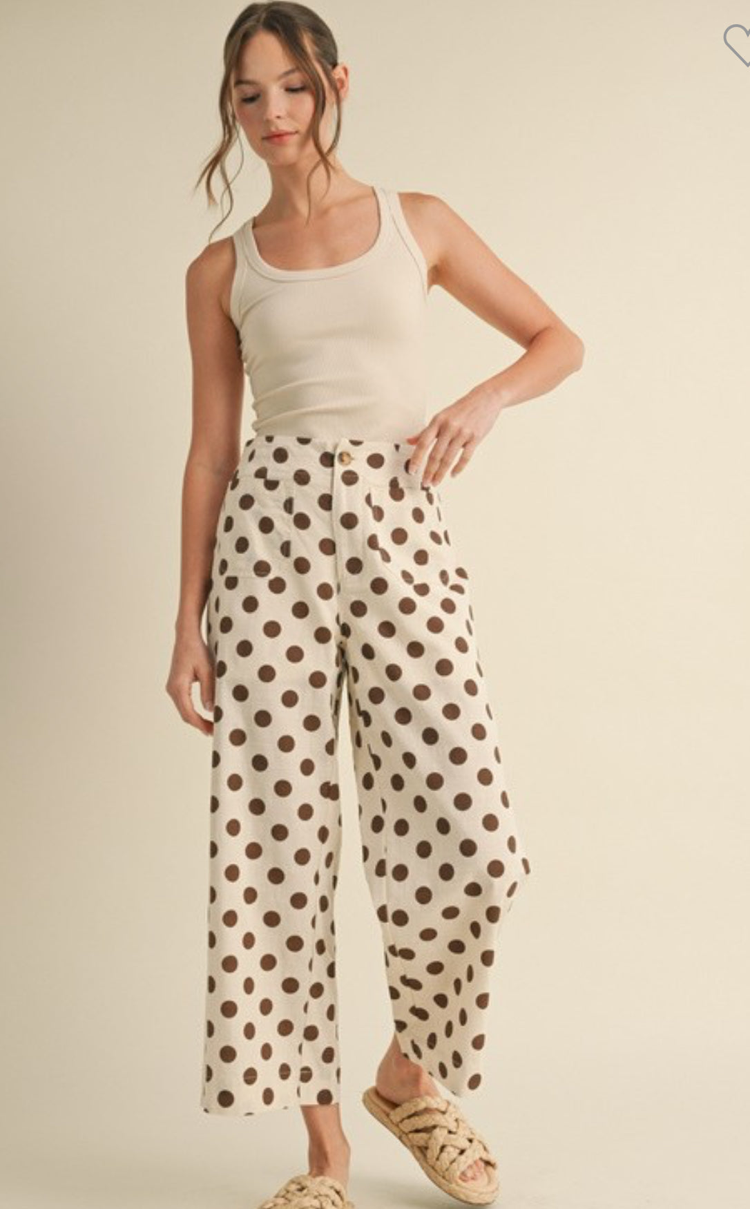 Polka Dot Cropped Wide Leg Pants (2 colors)