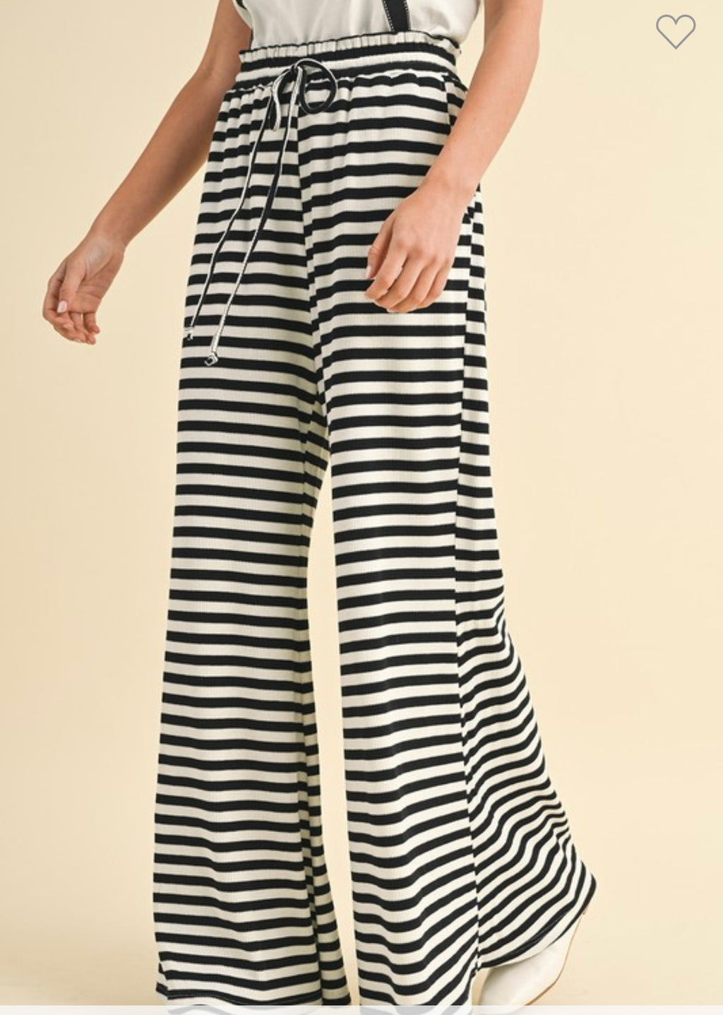 Black / White StripedFlare Pants