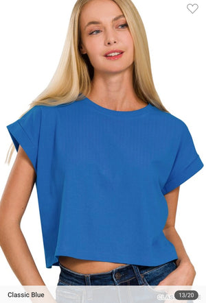 Folded Sleeve Top (7 colors)