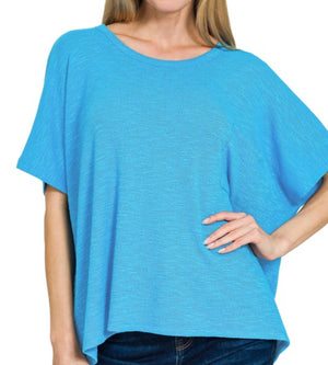 Oversized Slub Knit Top (4 colors)