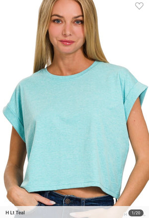 Folded Sleeve Top (7 colors)