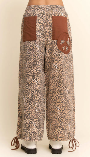 Leopard/Brown Peace Pants