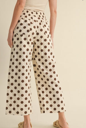 Polka Dot Cropped Wide Leg Pants (2 colors)
