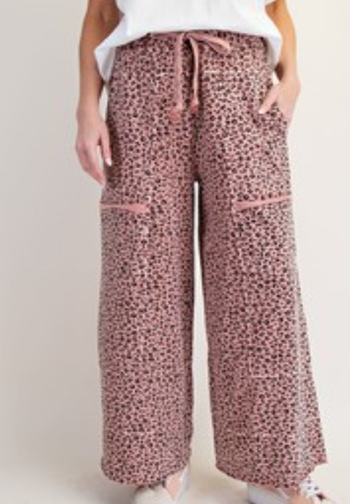 Pink Leopard Cargo Pants