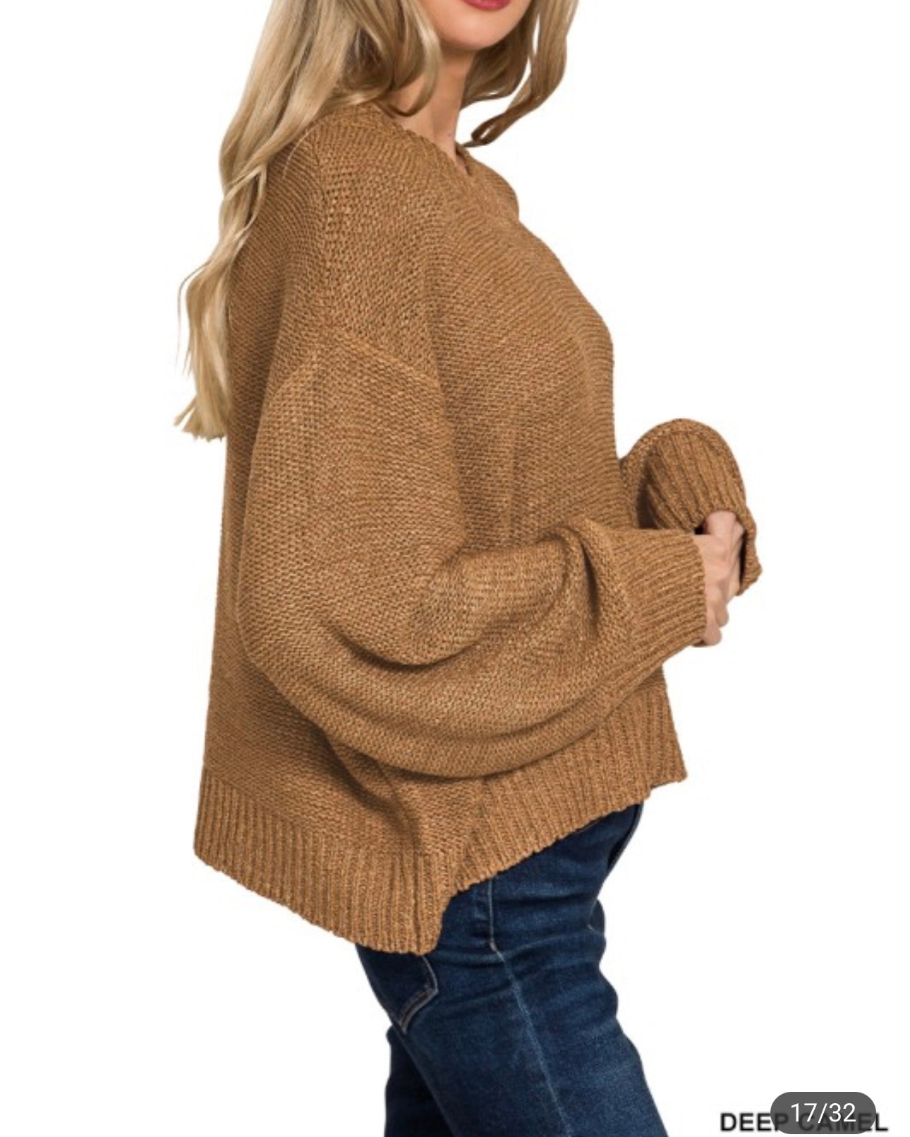 Oversized Balloon Sleeve Sweater (7 Colors)