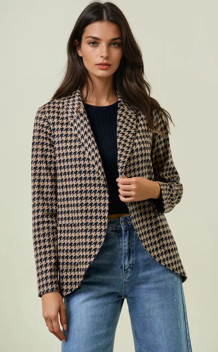 Houndstooth Blazer (2 colors)