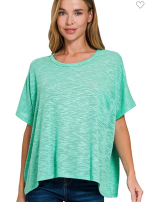 Oversized Slub Knit Top (4 colors)