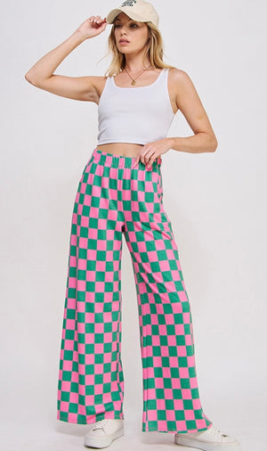 Green/Pink Checkered Pants