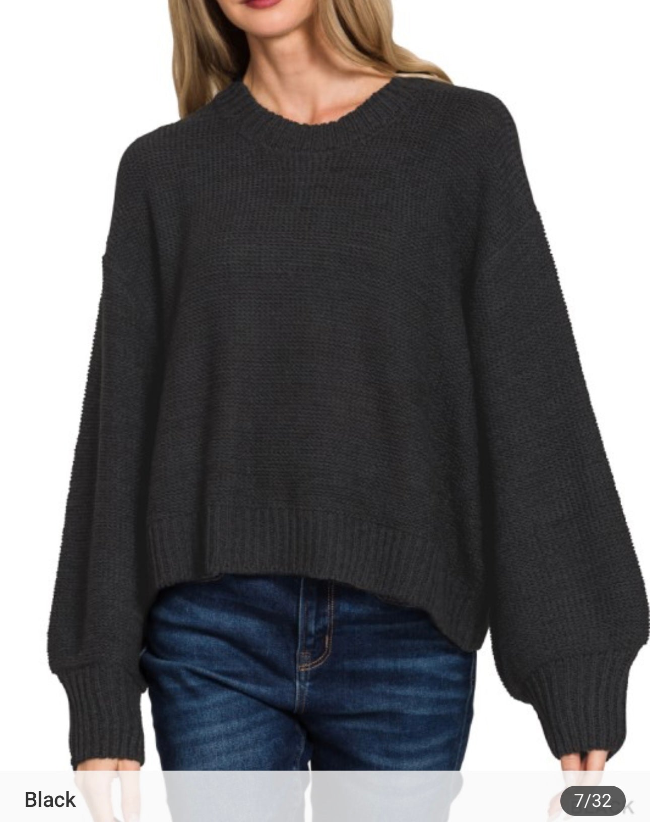 Oversized Balloon Sleeve Sweater (7 Colors)