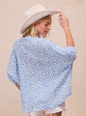 Blue Leopard Top